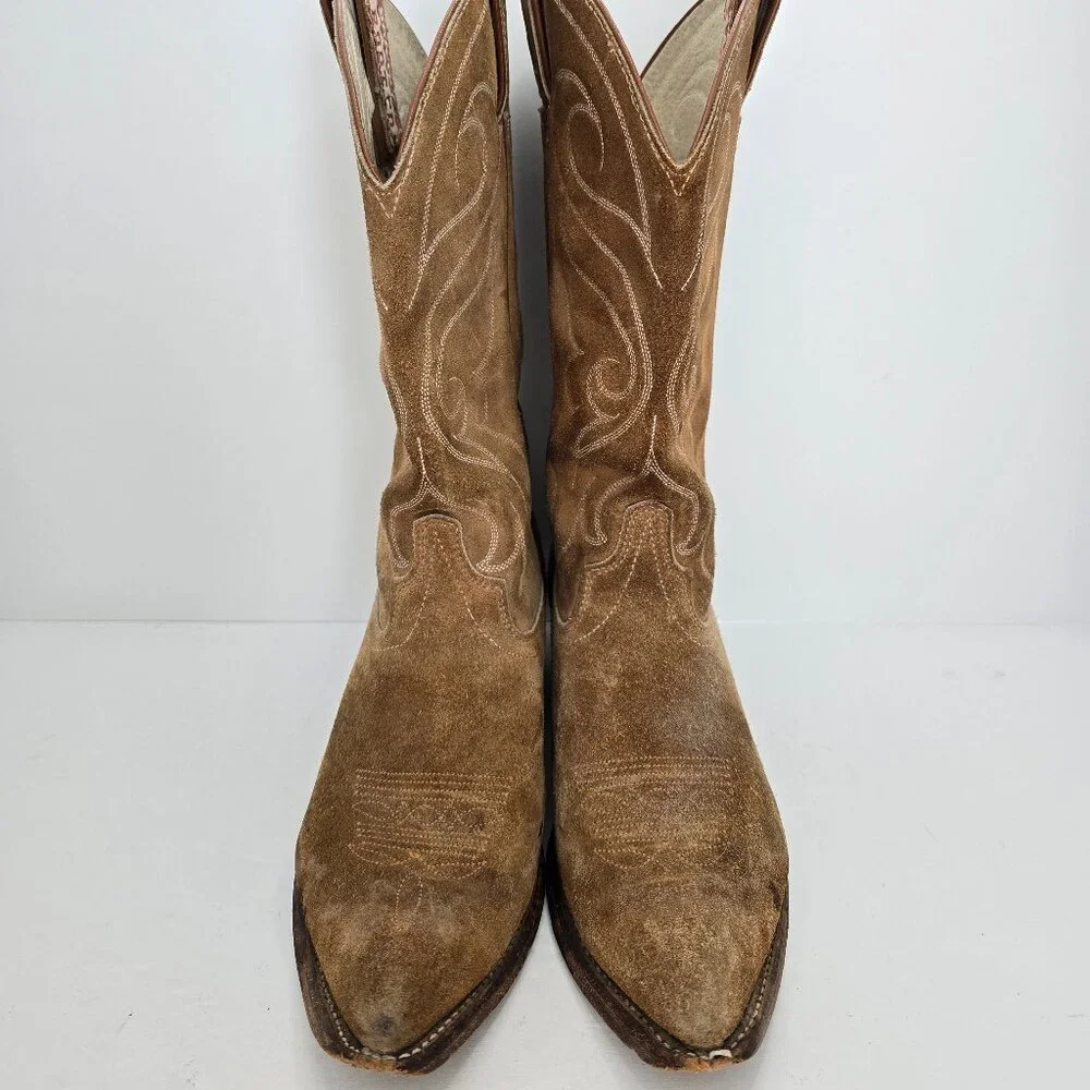 vintage | tan brown leather made in USA festival cowboy boots | WMS 7.5 - Picture 4 of 10